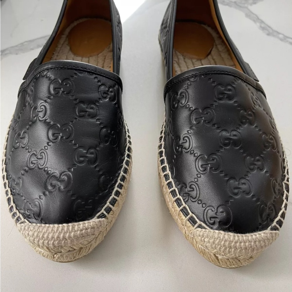 Authentic Gucci Black Guccissima Leather espadrille 39.5 US  9 - Picture 4 of 12